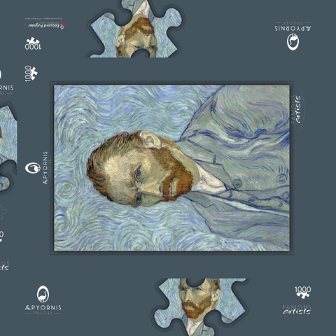 Vincent van Gogh's Self-portrait (1889) 1000 Puzzle Schachtel 3D Modell