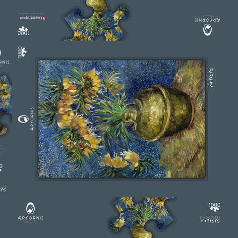 Vincent van Gogh's Imperial Fritillaries in a Copper Vase (1887) 1000 Puzzle Schachtel 3D Modell