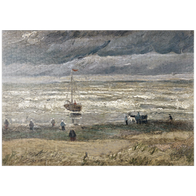 Darstellung des Puzzle-Motivs Vincent van Gogh's Beach at Scheveningen in Stormy Weather (1882) – Puzzleteile: 1000
