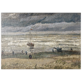 Darstellung des Puzzle Motivs Vincent van Gogh's Beach at Scheveningen in Stormy Weather (1882) - Puzzleteile: 500