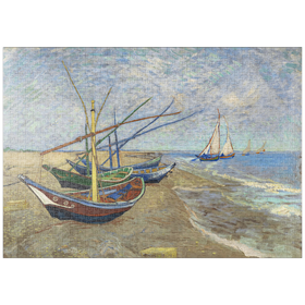 Darstellung des Puzzle-Motivs Vincent van Gogh's Fishing Boats on the Beach at Saintes-Maries (1888) – Puzzleteile: 1000
