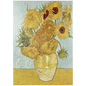 Darstellung des Puzzle-Motivs Vincent van Gogh's Vase with Twelve Sunflowers (1888-1889) – Puzzleteile: 1000