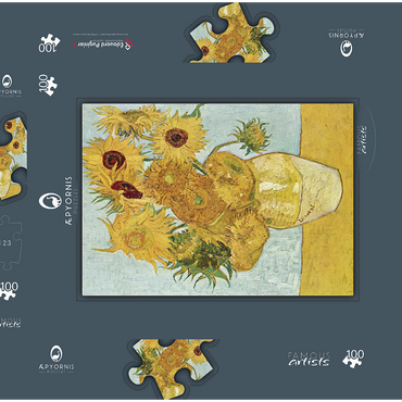 Vincent van Gogh's Vase with Twelve Sunflowers (1888–1889) 100 Puzzle Schachtel 3D Modell