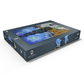 Alternative Darstellung des Puzzle-Motivs Vincent van Gogh's Road with Cypress and Star (1890) – Puzzleteile: 1000