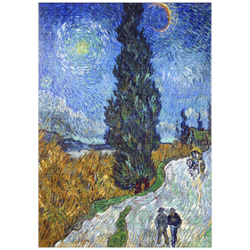 Darstellung des Puzzle-Motivs Vincent van Gogh's Road with Cypress and Star (1890) – Puzzleteile: 1000