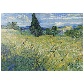 Darstellung des Puzzle-Motivs Vincent van Gogh's Green Wheat Field with Cypress (1889) – Puzzleteile: 1000