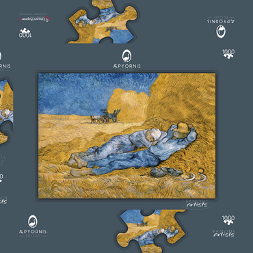 Vincent van Gogh's The Siesta (1890) 1000 Puzzle Schachtel 3D Modell
