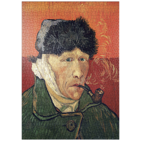 Darstellung des Puzzle-Motivs Vincent van Gogh's Self-Portrait with Bandaged Ear and Pipe (1889) – Puzzleteile: 1000