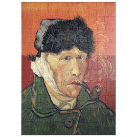 Darstellung des Puzzle Motivs Vincent van Gogh's Self-Portrait with Bandaged Ear and Pipe (1889) - Puzzleteile: 100
