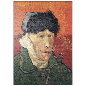 Darstellung des Puzzle-Motivs Vincent van Gogh's Self-Portrait with Bandaged Ear and Pipe (1889) – Puzzleteile: 200