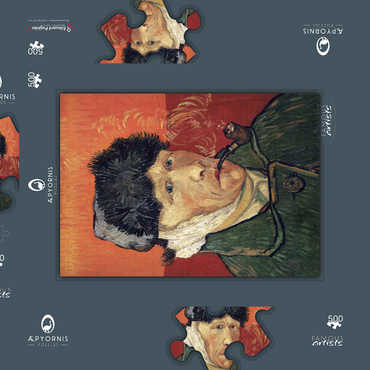 Vincent van Gogh's Self-Portrait with Bandaged Ear and Pipe (1889) 500 Puzzle Schachtel 3D Modell