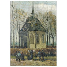 Darstellung des Puzzle-Motivs Vincent van Gogh's Congregation Leaving the Reformed Church in Nuenen (1884) – Puzzleteile: 200