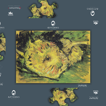 Vincent van Gogh's Two Cut Sunflowers (1887) 1000 Puzzle Schachtel 3D Modell