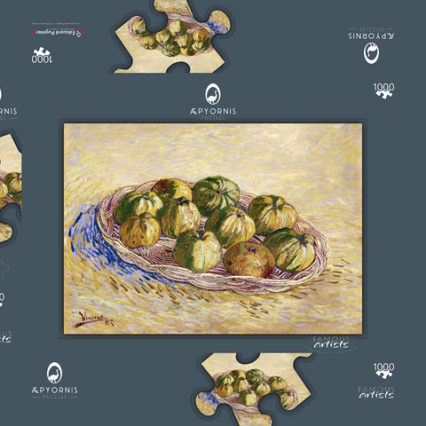 Vincent van Gogh's Still Life, Basket of Apples (1887) 1000 Puzzle Schachtel 3D Modell