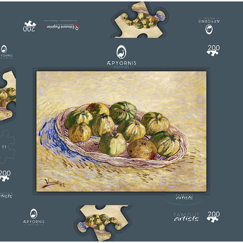Vincent van Gogh's Still Life, Basket of Apples (1887) 200 Puzzle Schachtel 3D Modell