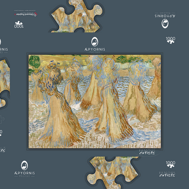 Vincent van Gogh's Sheaves of Wheat (1890) 1000 Puzzle Schachtel 3D Modell