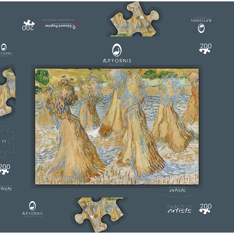 Vincent van Gogh's Sheaves of Wheat (1890) 200 Puzzle Schachtel 3D Modell