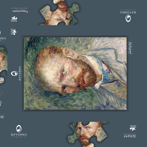 Vincent van Gogh's Self-Portrait (1889) 500 Puzzle Schachtel 3D Modell