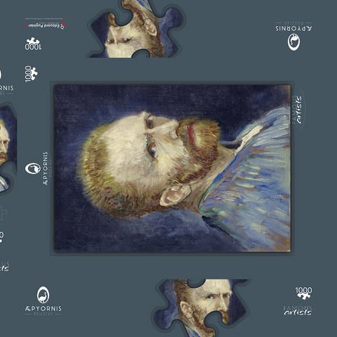 Vincent van Gogh's Self-Portrait (1887) 1000 Puzzle Schachtel 3D Modell
