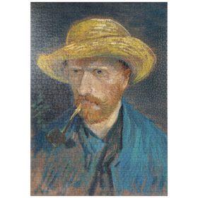 Darstellung des Puzzle-Motivs Vincent van Gogh's Self-Portrait with Straw Hat and Pipe (1887) – Puzzleteile: 1000
