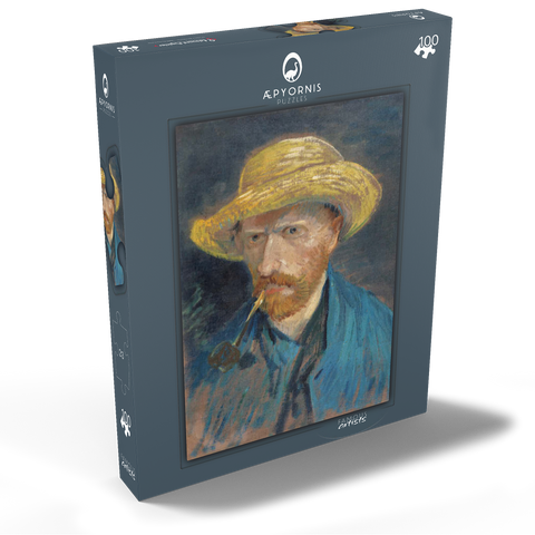 Vincent van Gogh's Self-Portrait with Straw Hat and Pipe (1887) 100 Puzzle Schachtel Ansicht2