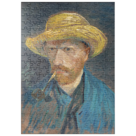 Darstellung des Puzzle-Motivs Vincent van Gogh's Self-Portrait with Straw Hat and Pipe (1887) – Puzzleteile: 200