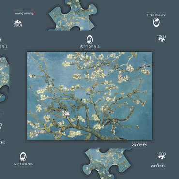 Vincent van Gogh's Almond blossom (1890) 1000 Puzzle Schachtel 3D Modell