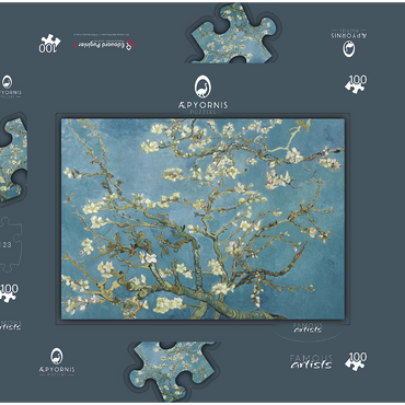 Vincent van Gogh's Almond blossom (1890) 100 Puzzle Schachtel 3D Modell
