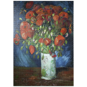 Darstellung des Puzzle-Motivs Vincent van Gogh's Vase with Poppies (1886) – Puzzleteile: 1000
