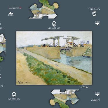Vincent van Gogh's The Langlois Bridge (1888) 1000 Puzzle Schachtel 3D Modell