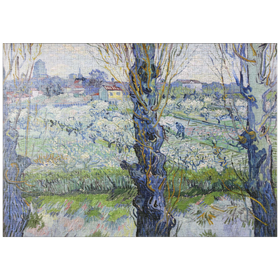 Darstellung des Puzzle Motivs Vincent van Gogh's View of Arles, Flowering Orchards (1889) - Puzzleteile: 1000