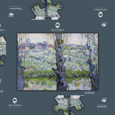 Vincent van Gogh's View of Arles, Flowering Orchards (1889) 500 Puzzle Schachtel 3D Modell