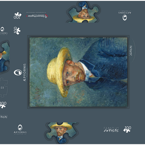 Vincent van Gogh's Portrait of Theo van Gogh (1887) 100 Puzzle Schachtel 3D Modell