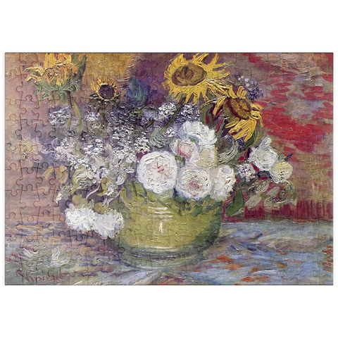 puzzleplate Vincent van Gogh's Bowl With Sunflowers Roses And Other Flowers (1886) 200 Puzzle