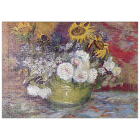 Darstellung des Puzzle Motivs Vincent van Gogh's Bowl With Sunflowers Roses And Other Flowers (1886) - Puzzleteile: 200