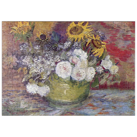 puzzleplate Vincent van Gogh's Bowl With Sunflowers Roses And Other Flowers (1886) 500 Puzzle