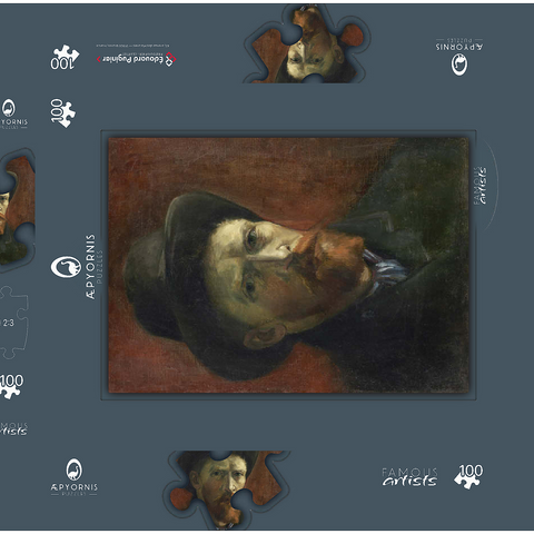 Vincent van Gogh's Self-Portrait with Dark Felt Hat (1886) 100 Puzzle Schachtel 3D Modell