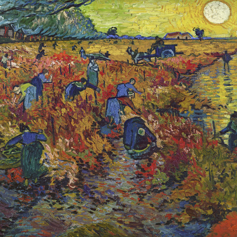 Vincent van Gogh's The Red Vineyard (1888) 1000 Puzzle 3D Modell