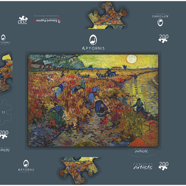 Vincent van Gogh's The Red Vineyard (1888) 200 Puzzle Schachtel 3D Modell