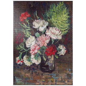 Darstellung des Puzzle-Motivs Vincent van Gogh's Vase with Carnations (1886) – Puzzleteile: 1000