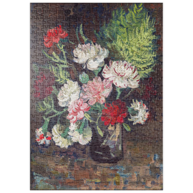 Darstellung des Puzzle-Motivs Vincent van Gogh's Vase with Carnations (1886) – Puzzleteile: 500