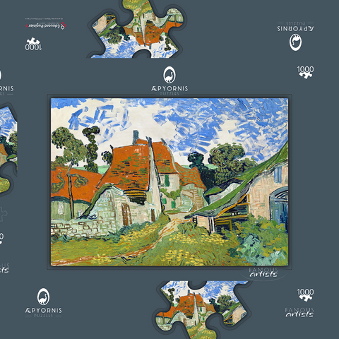 Vincent van Gogh's Street in Auvers-sur-Oise (1890) 1000 Puzzle Schachtel 3D Modell