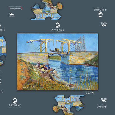 Vincent van Gogh's The Langlois Bridge at Arles with Women Washing (1888) 1000 Puzzle Schachtel 3D Modell