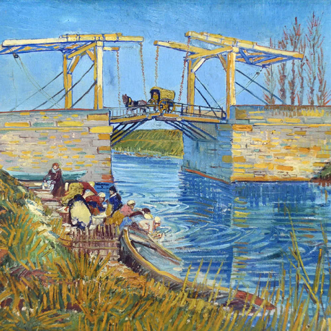 Vincent van Gogh's The Langlois Bridge at Arles with Women Washing (1888) 100 Puzzle 3D Modell
