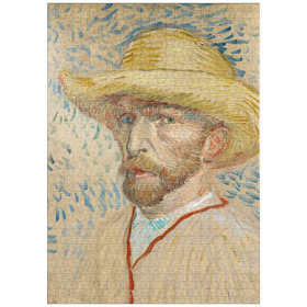 Darstellung des Puzzle-Motivs Vincent van Gogh's Self-Portrait with a Straw Hat (1887) – Puzzleteile: 1000