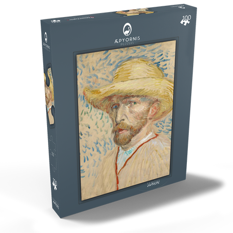 Vincent van Gogh's Self-Portrait with a Straw Hat (1887) 100 Puzzle Schachtel Ansicht2