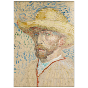 Darstellung des Puzzle Motivs Vincent van Gogh's Self-Portrait with a Straw Hat (1887) - Puzzleteile: 100