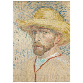 Darstellung des Puzzle Motivs Vincent van Gogh's Self-Portrait with a Straw Hat (1887) - Puzzleteile: 500