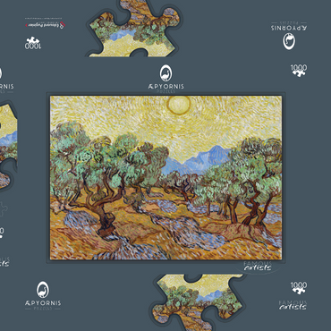 Vincent van Gogh's Olive Trees (1889) 1000 Puzzle Schachtel 3D Modell