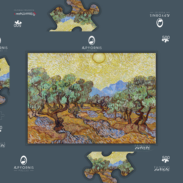Vincent van Gogh's Olive Trees (1889) 500 Puzzle Schachtel 3D Modell